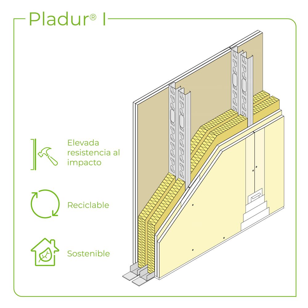 Tabique Pladur® 146 (48-35+e+48-35) 4I 2MW Libre
