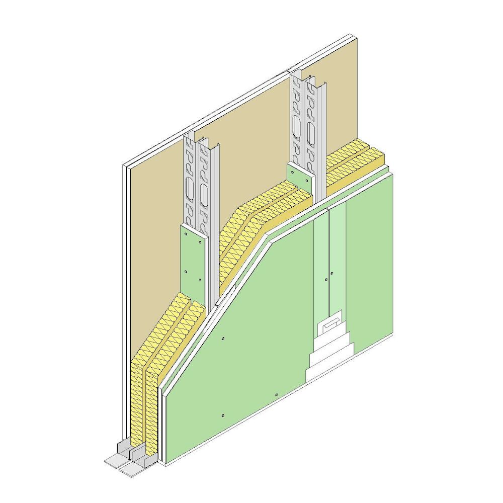 Partition Pladur® 146 (48-35+e+48-35) 4H1 2MW Braced