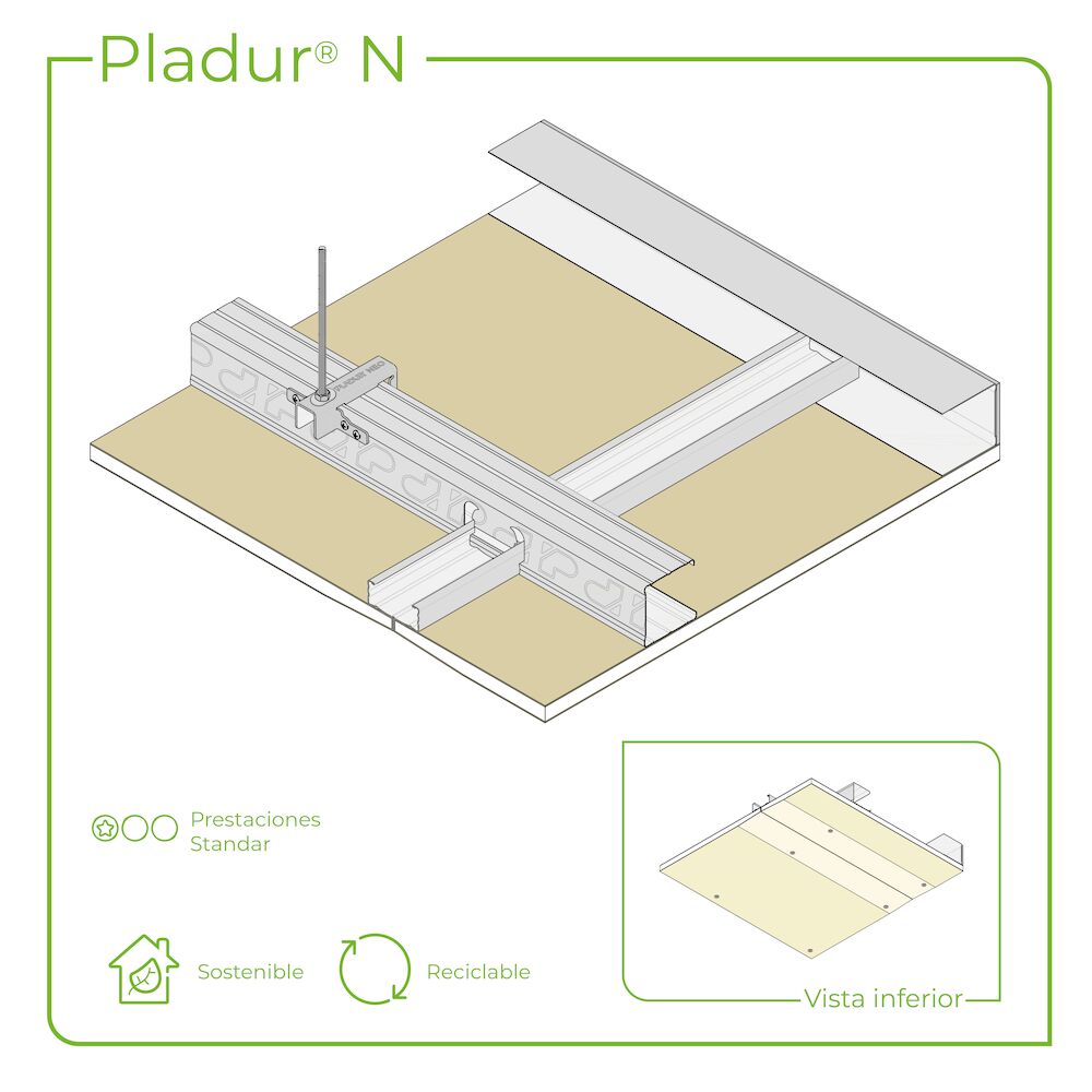 T.C. suspendido Pladur® NEO 48/1000x600 1x12,5 N MW