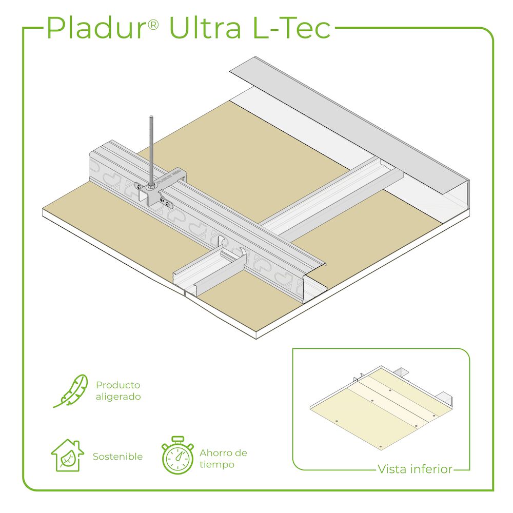 T.C. suspendido Pladur® NEO 48/1000x600 1x12,5 ULTRA L-TEC MW