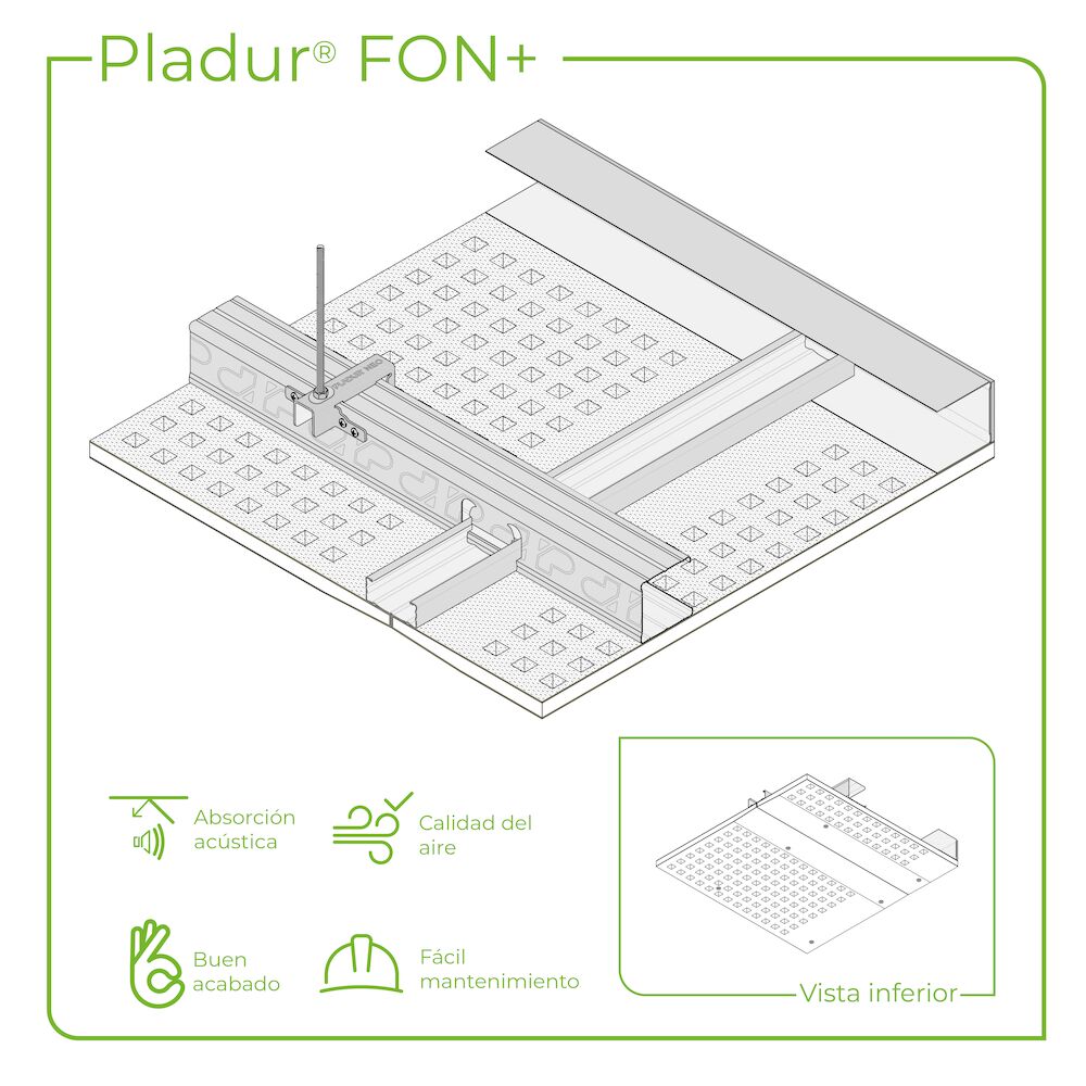Suspended ceiling Pladur® NEO 48/1200x400 1x12,5 FON+ C12/25 nº2 BA MW