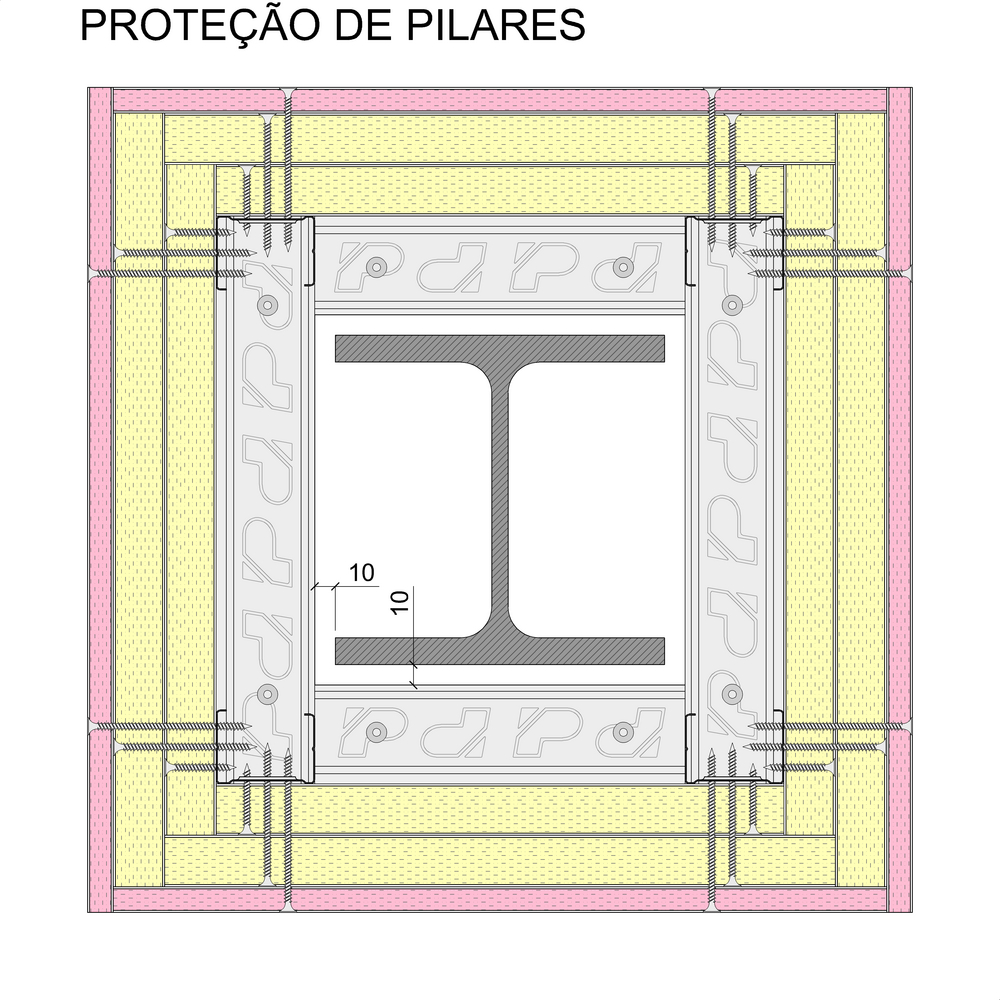 Proteção de estruturas de aço com sistemas autoportantes Pladur® 48-35 ...
