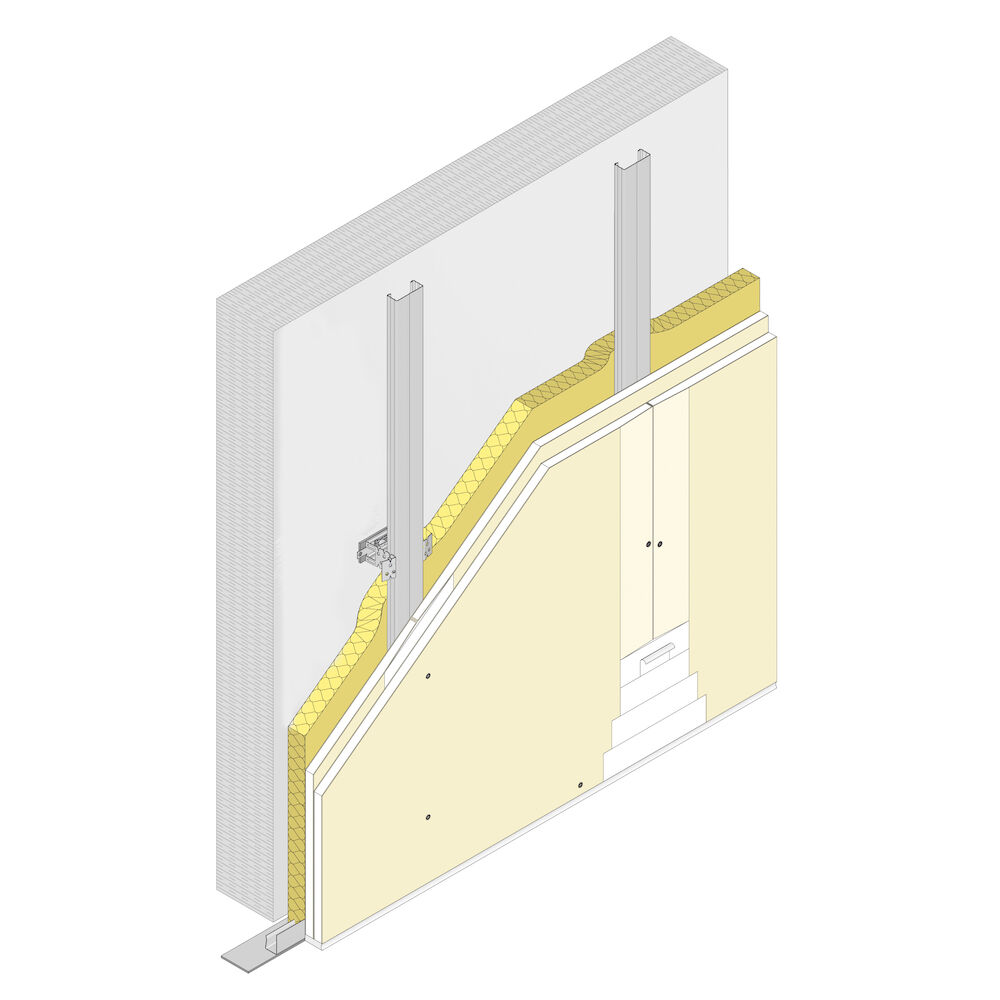 Trasdosado autoportante Pladur® T-45+PL75 2x15N MW