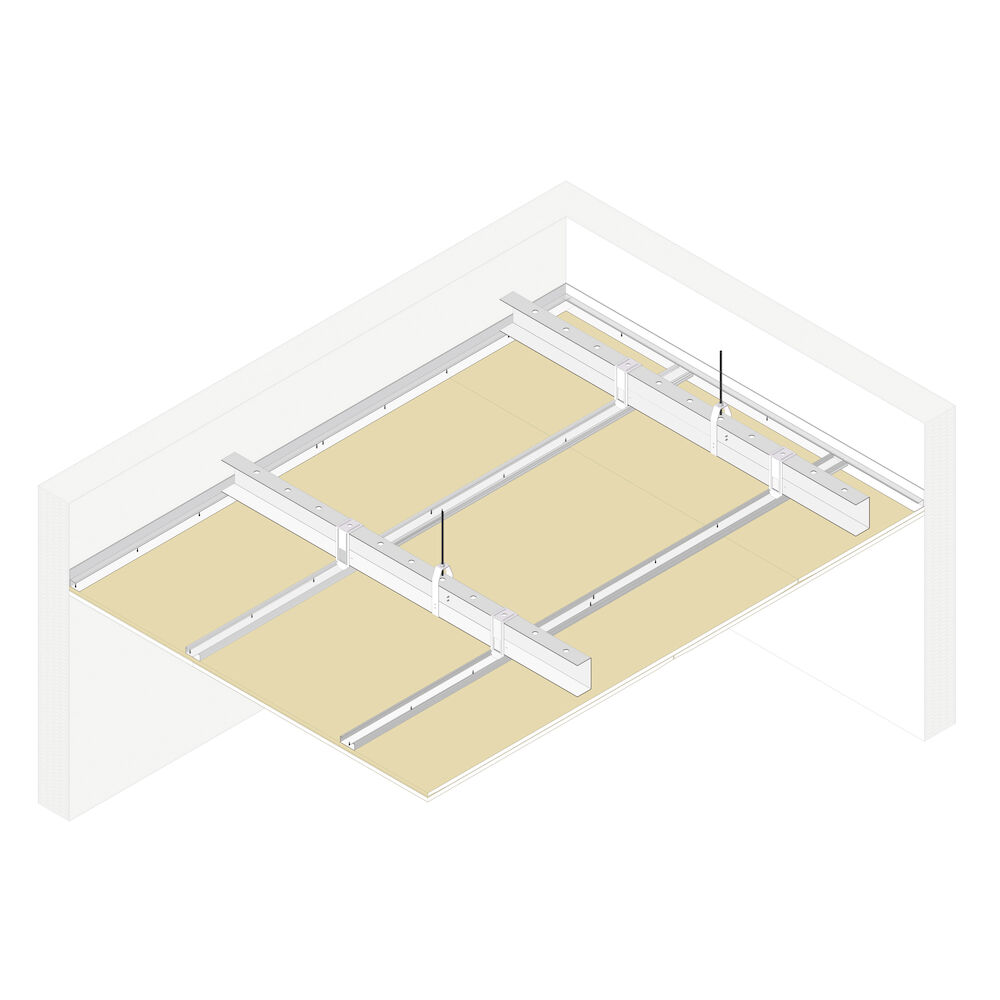 Suspended ceiling Pladur® GL+T-45 1x12,5 H1 MW