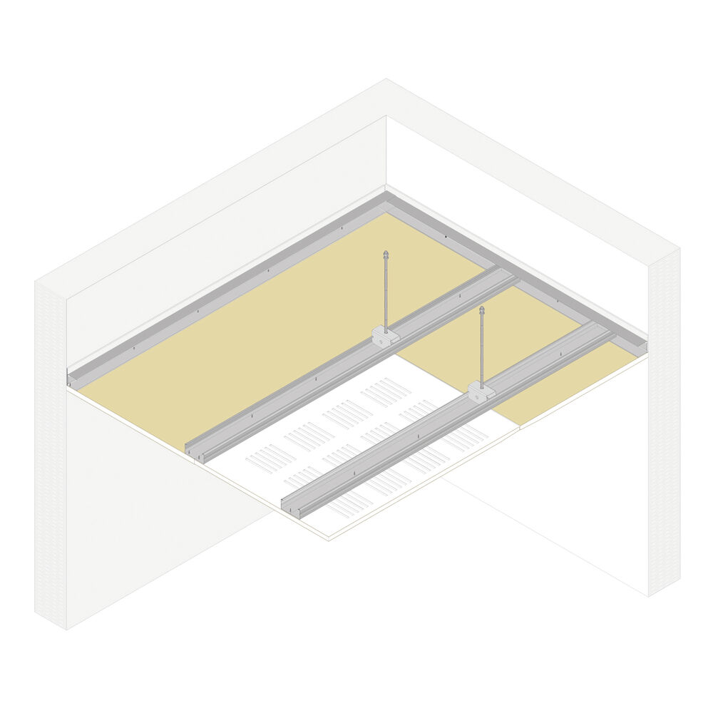 Suspended ceiling Pladur® T-60 1x13 FON+ L5x80 nº4 BA MW