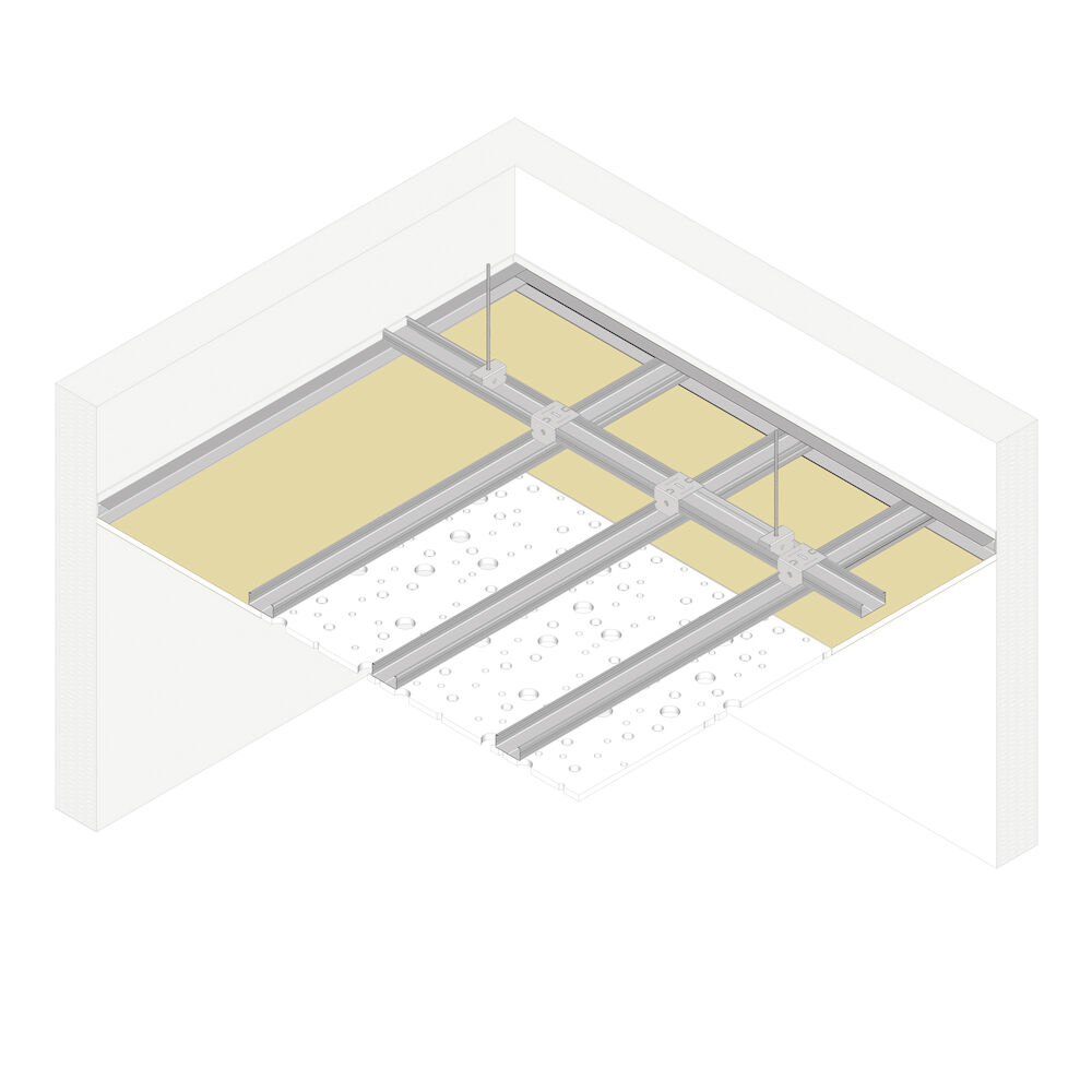 Suspended ceiling Pladur® T-60(D) 1x13 FON+ R15/30 nº4 BA MW