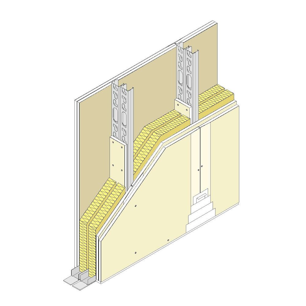 Partition Pladur® 168 (48-35+e+48-35) 4N 2MW Arriostrado