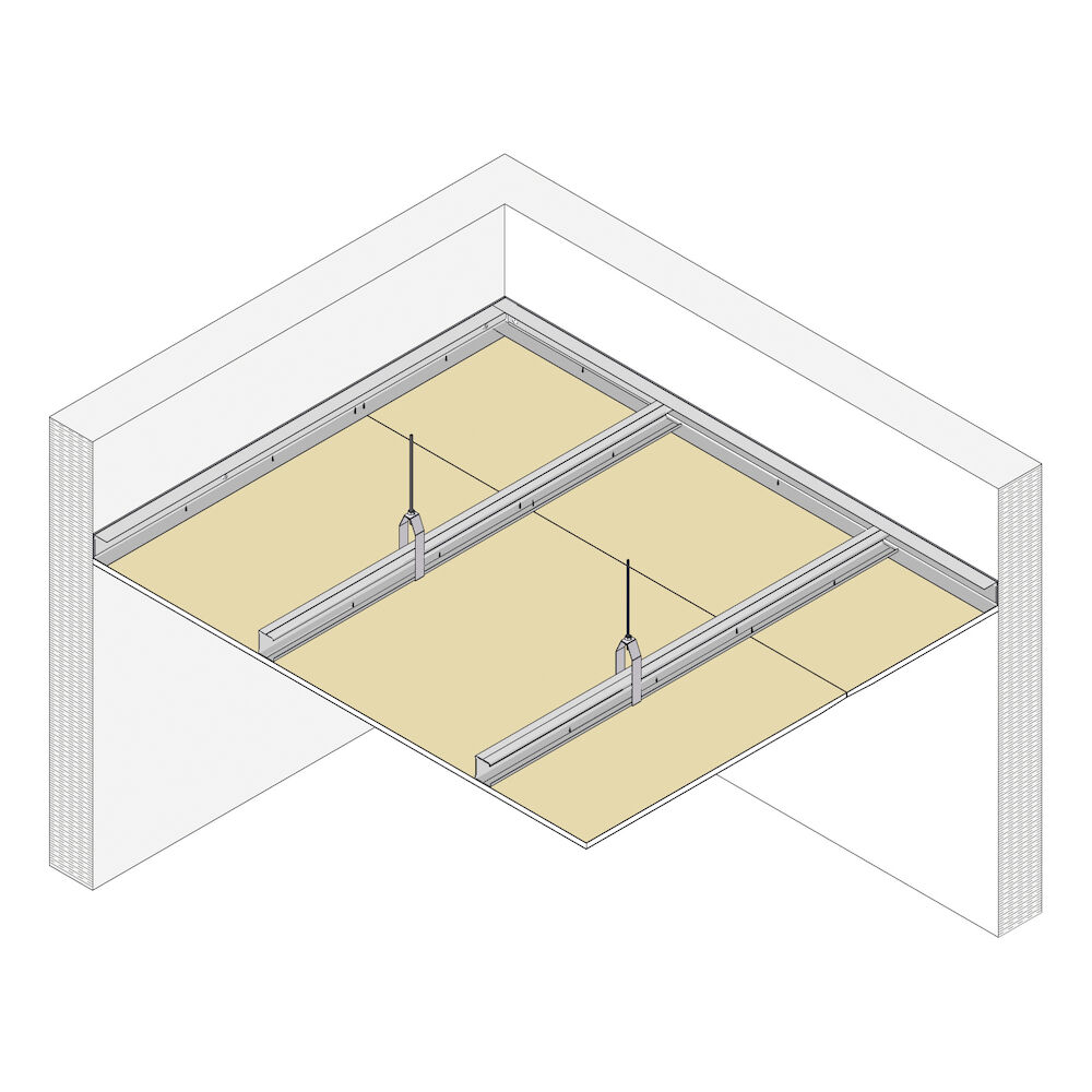 Suspended single frame ceiling Pladur® M-90/S50 1x15 N MW