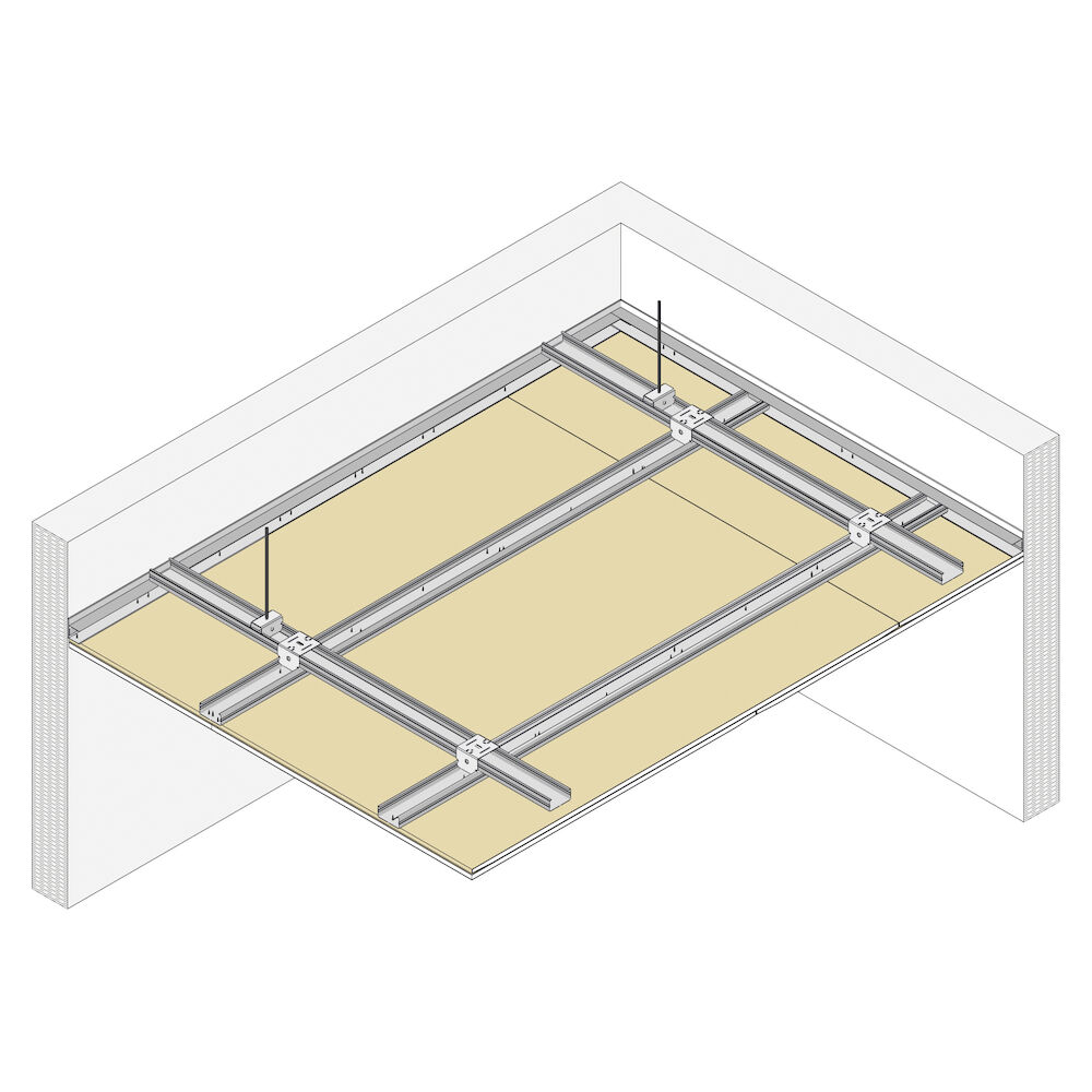 Suspended ceiling Pladur® T-60 (D) 1x15 H1 MW