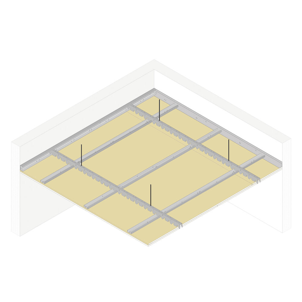 Suspended ceiling Pladur® PH-45+T-45 1x12,5 Air N MW